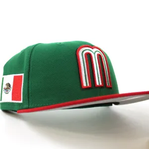Mexico 2023 World Baseball Classic (WBC) New Era 59Fifty Fitted Hat (Green Red Grey Under Brim)