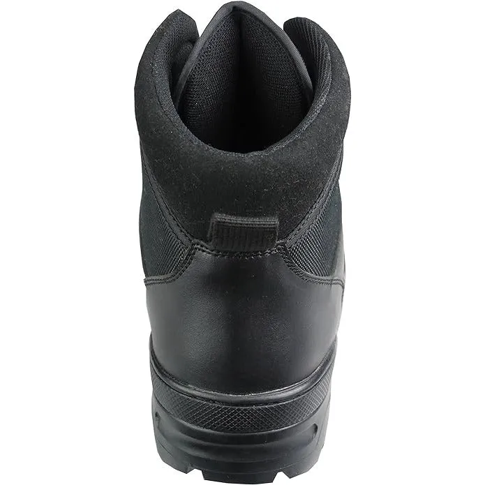 Mid Black Leather Size Zip Patrol Boots