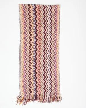 Missoni Burgundy/Pink Zigzag Crochet Scarf