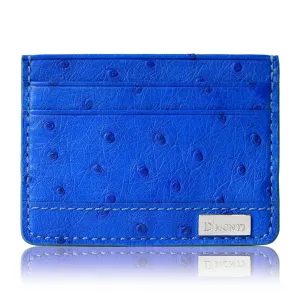 Monaco Blue - Women Exotic Ostrich Leather Card Holder Slim Wallet