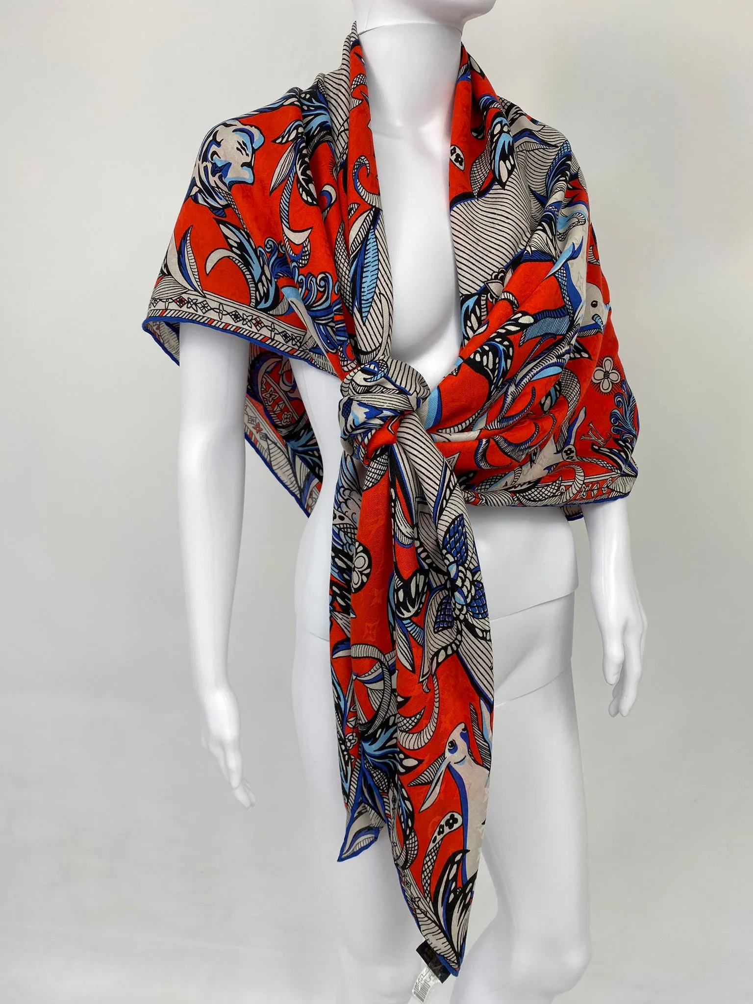 Monogram Wild LV Orange Shall / Scarf