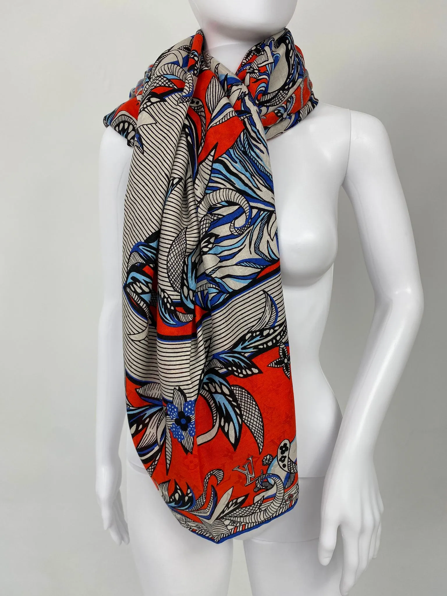 Monogram Wild LV Orange Shall / Scarf