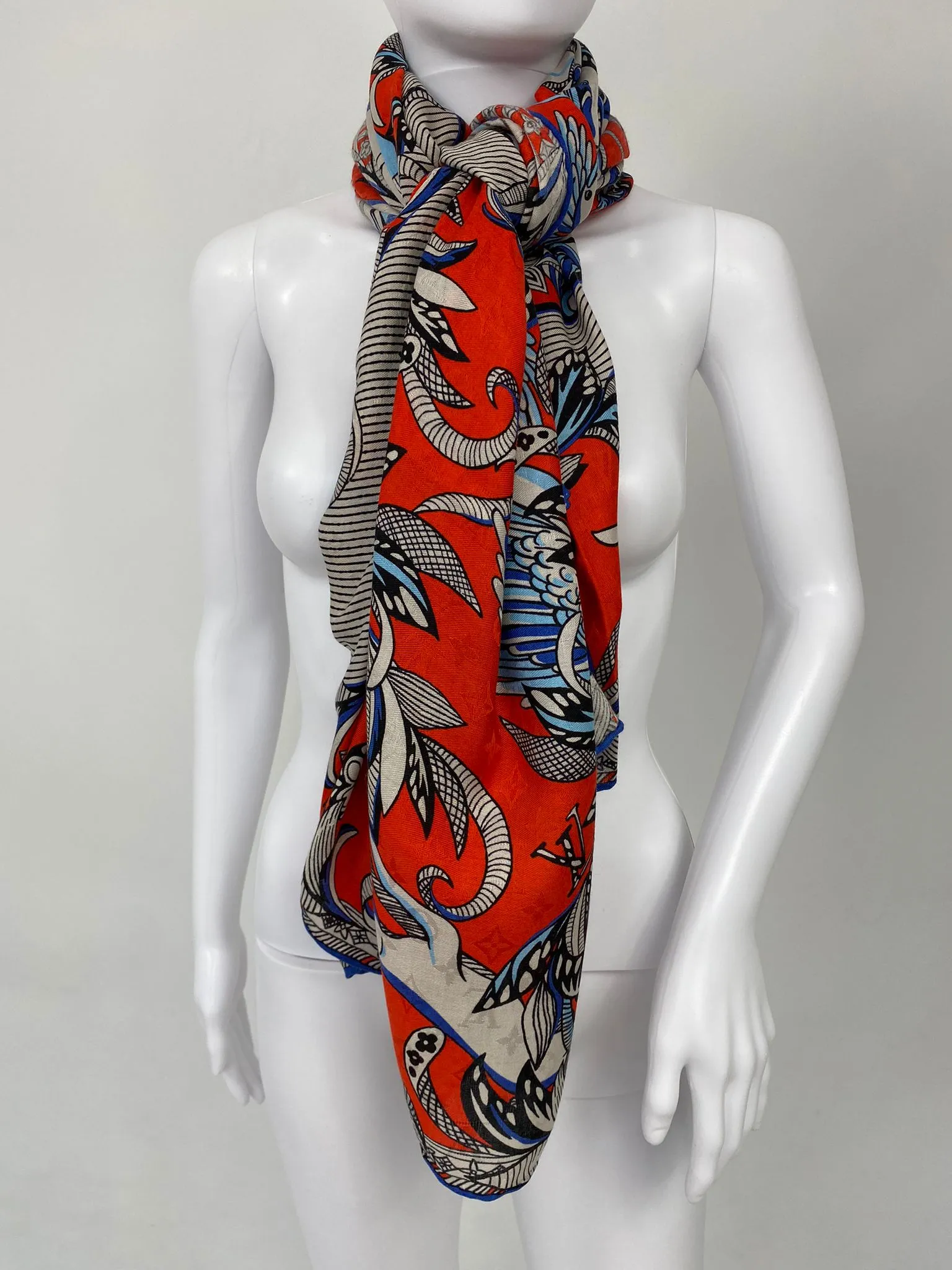 Monogram Wild LV Orange Shall / Scarf
