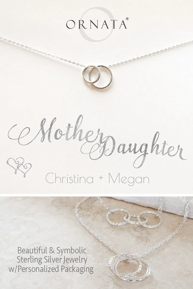 “Mother Daughter” Sterling Silver Necklace | Small