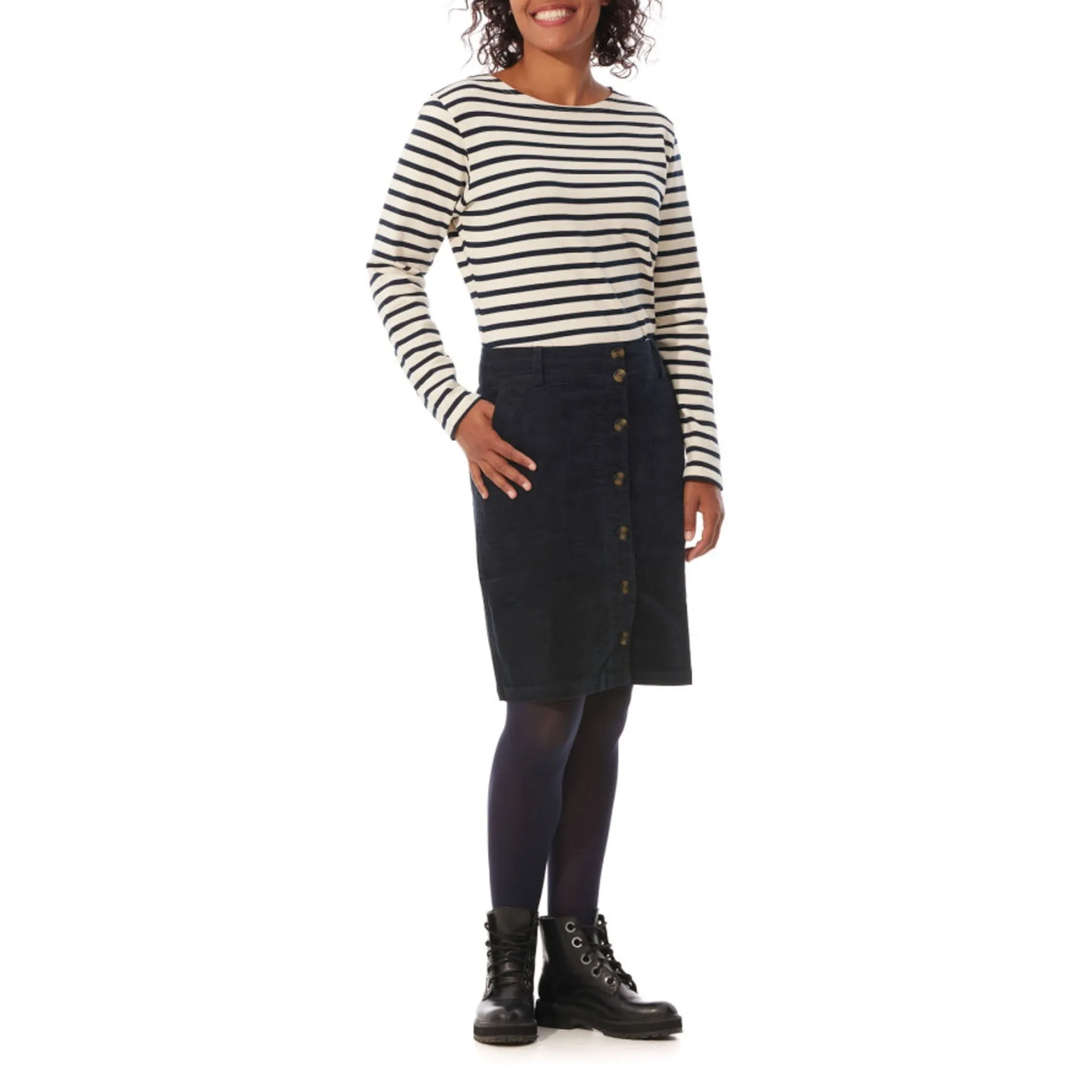 MOUSQUETON Steren Cord Mini Skirt in Marine