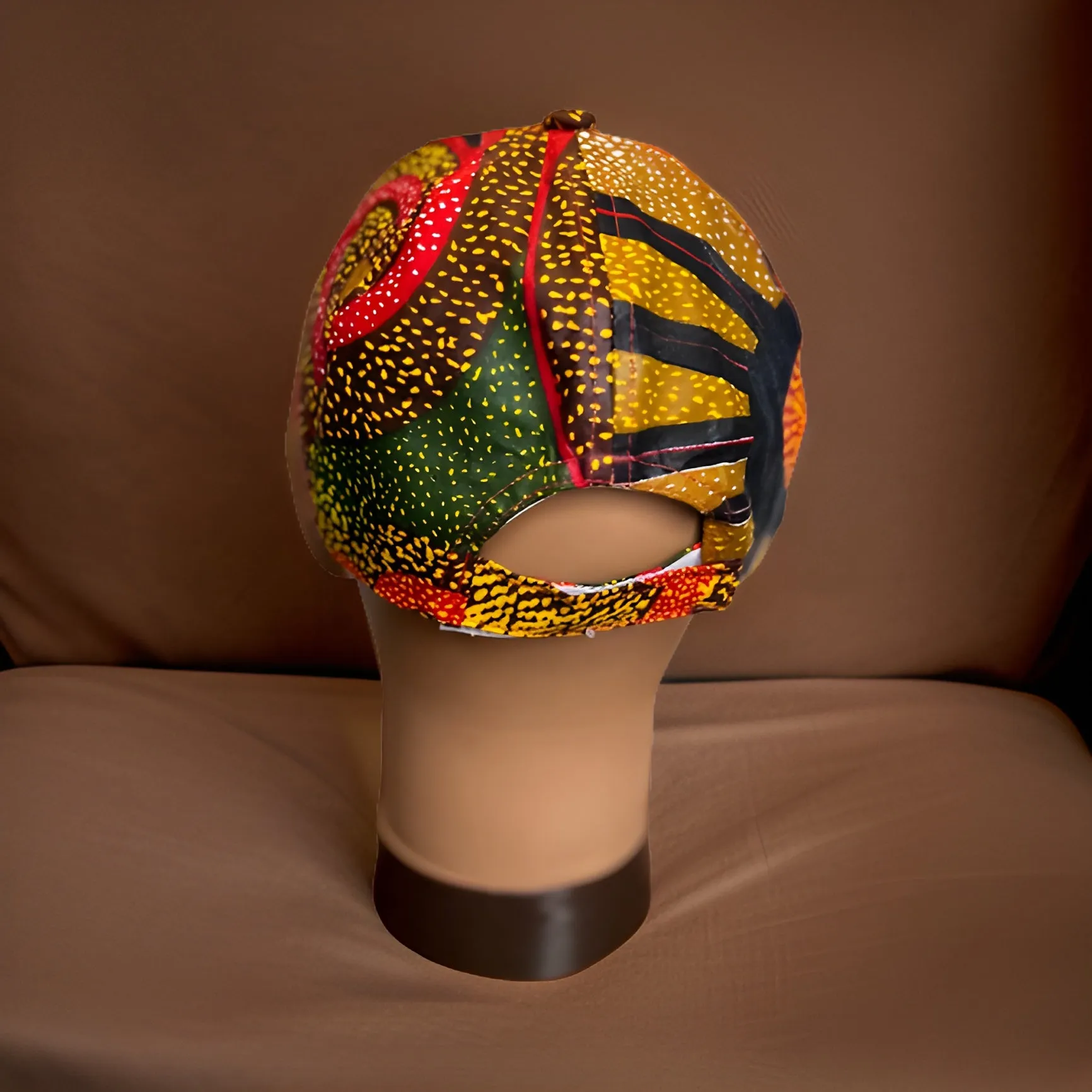 Multi African Print Baseball Cap with Matching Mask