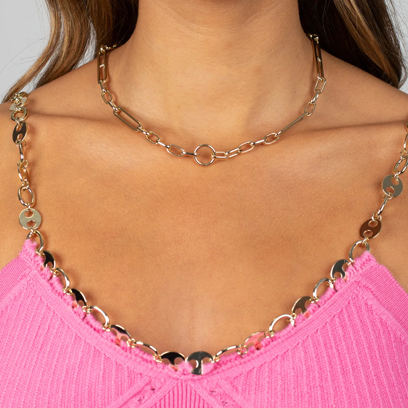 Multi Link Necklace 14K