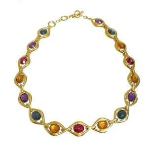 Multi Stone Link Necklace