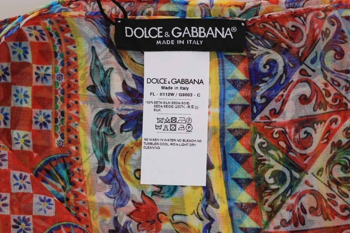 Multicolor Carretto Print Silk Scarf