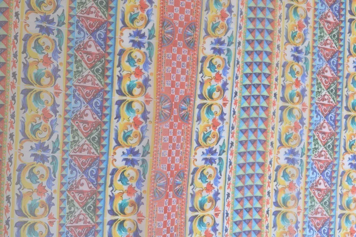 Multicolor Carretto Print Silk Scarf