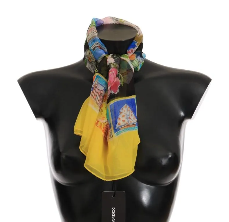 Multicolor Italian Riviera Silk Scarf