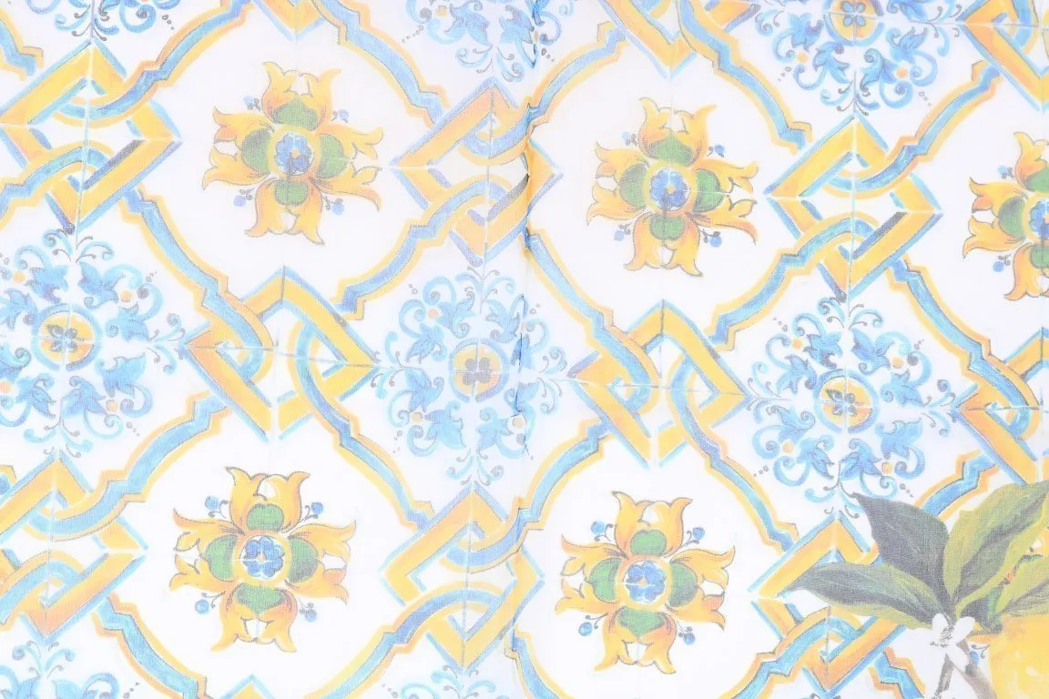 Multicolor Majolica Print Silk Scarf
