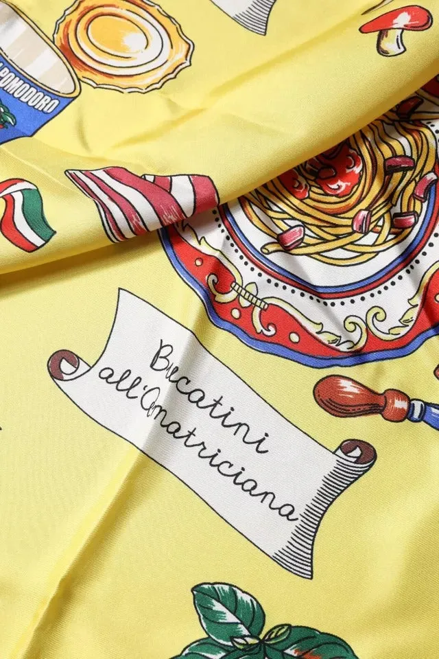 Multicolor Printed Silk Square Wrap Scarf