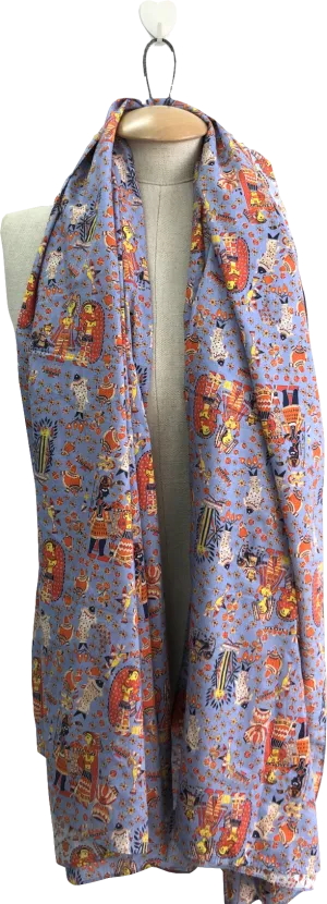 Muzungu Sisters Blue Printed Shawl One Size