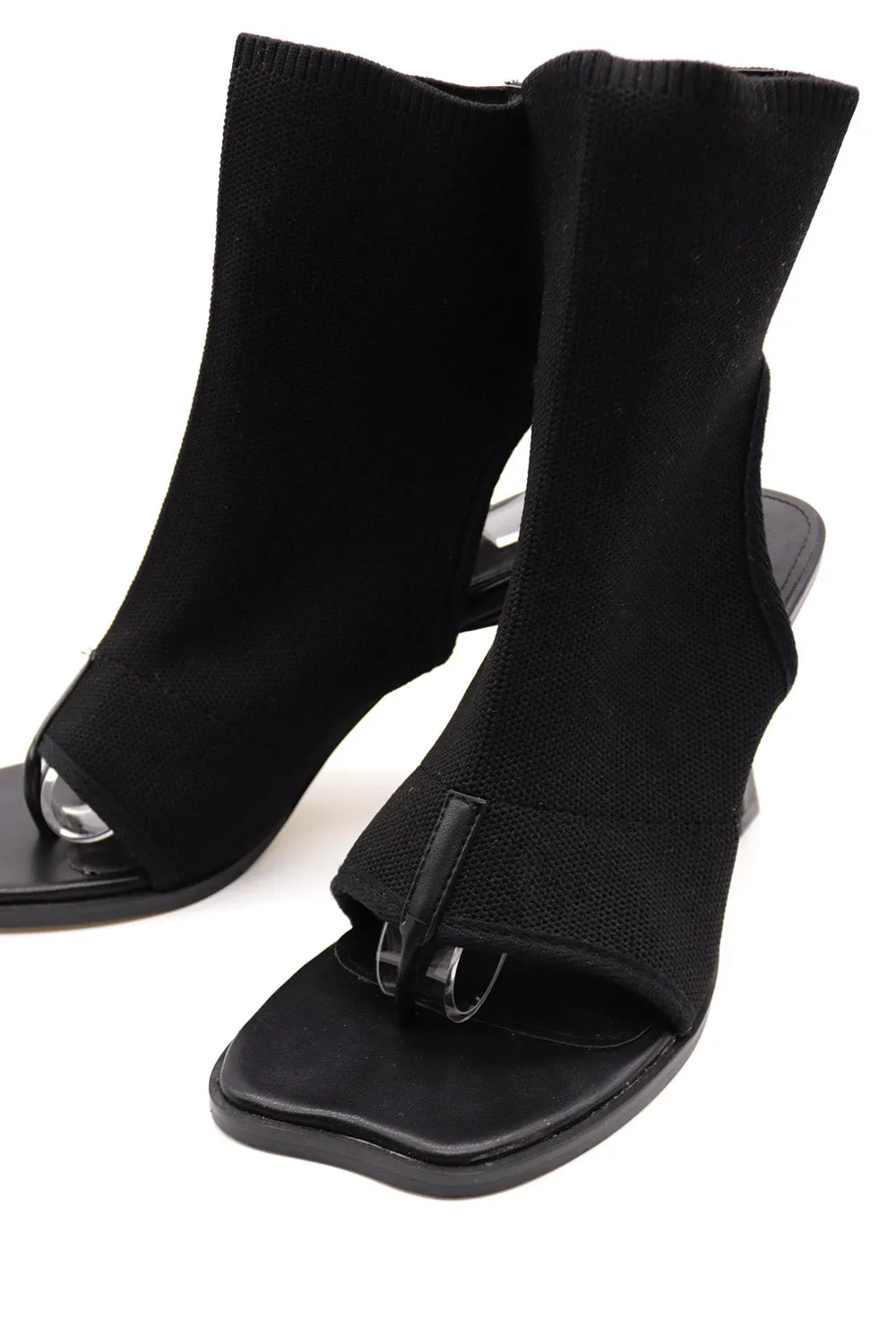 Natalie Open Toe Ankle Sock Boots
