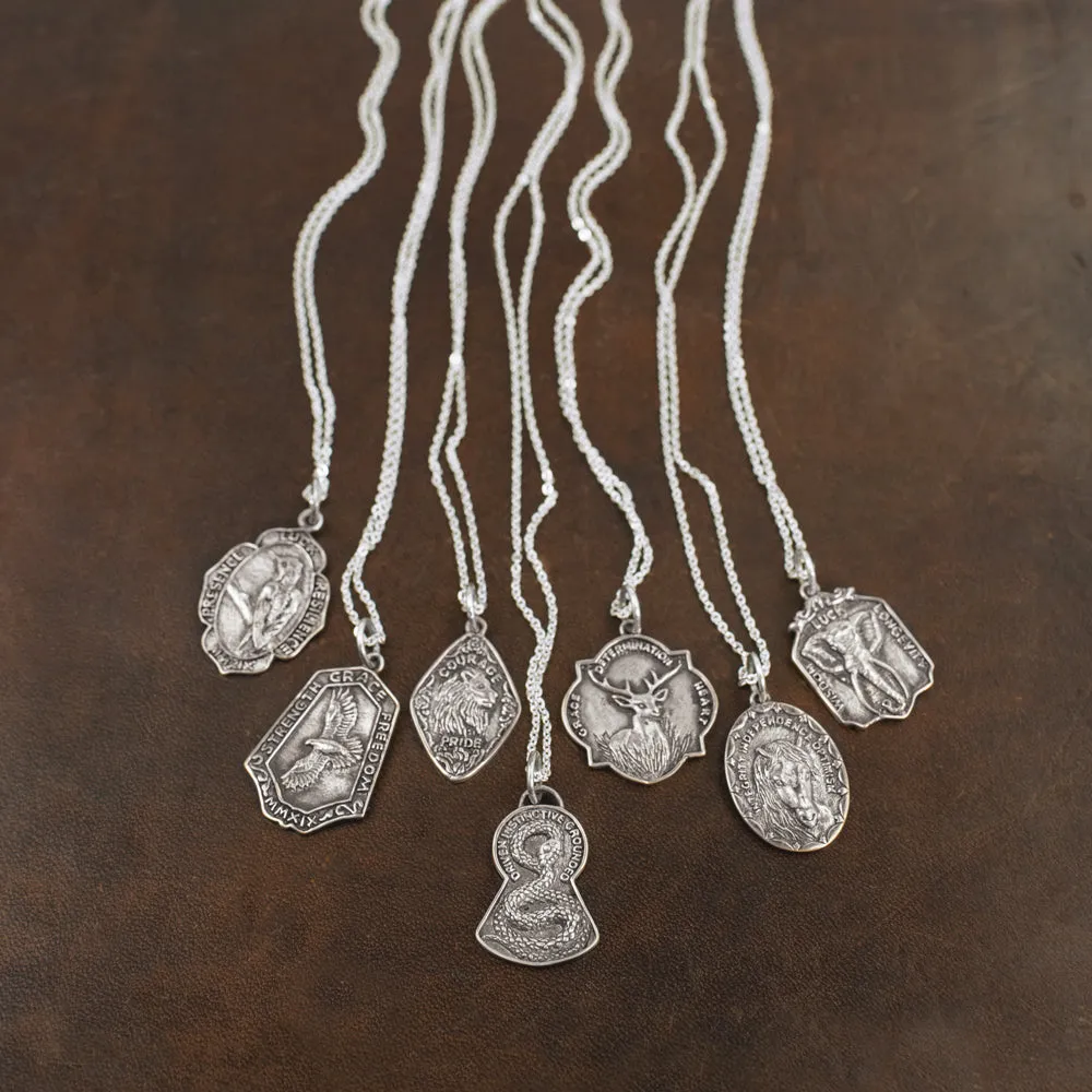 Nature Saint Necklace in Sterling Silver - Hummingbird: Presence | Luck | Resilience