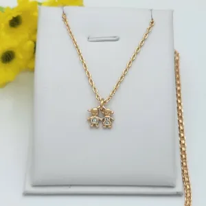 Necklaces - 18K Gold Plated. Boy & Girl Pendant & Chain.