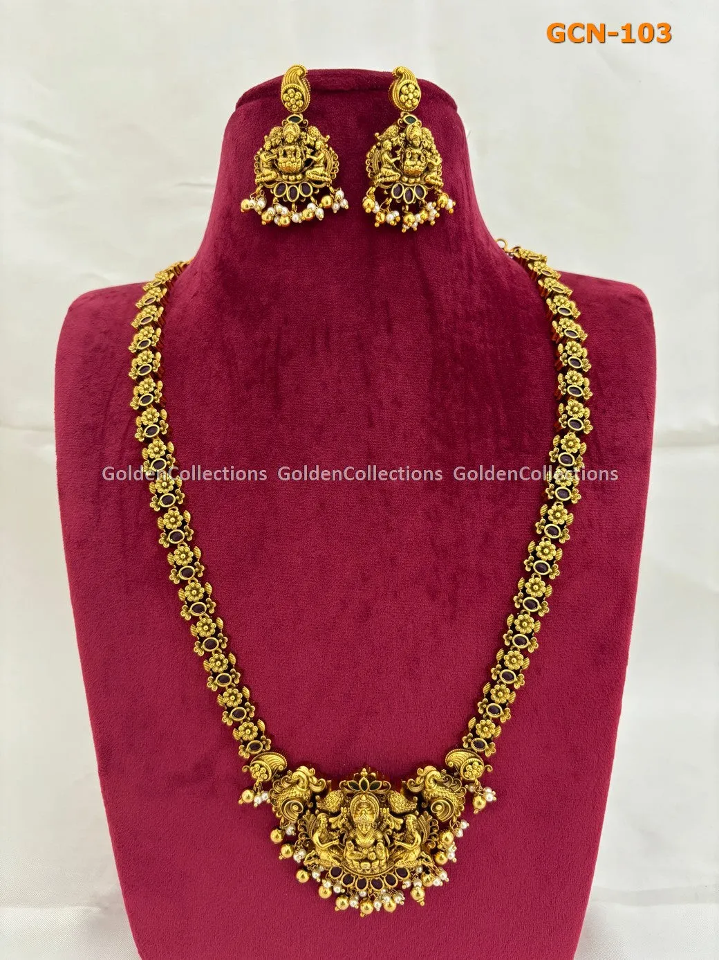 Necklaces In Style 2024 : Latest 1 Gram Gold Jewellery GCN-103