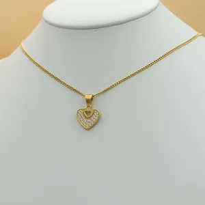 Necklaces - Stainless Steel Gold Plated. Heart Pendant & Chain