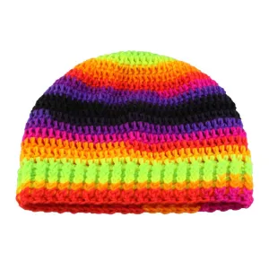 Neon Crochet Beanie Hat with Band Medium/Large - JMCH34ML