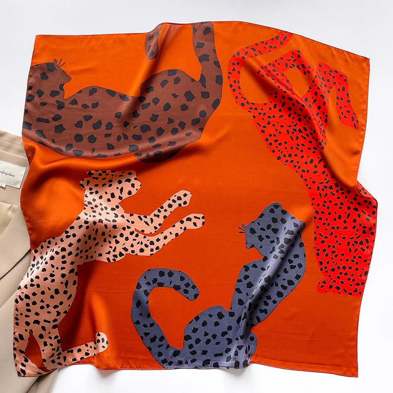 New Style 70 Silk Small Square Scarf Women's Silk Scarf Korean Printed Mulberry Silk Decorative Scarf Autumn And Winter Warm Scarf Scarf