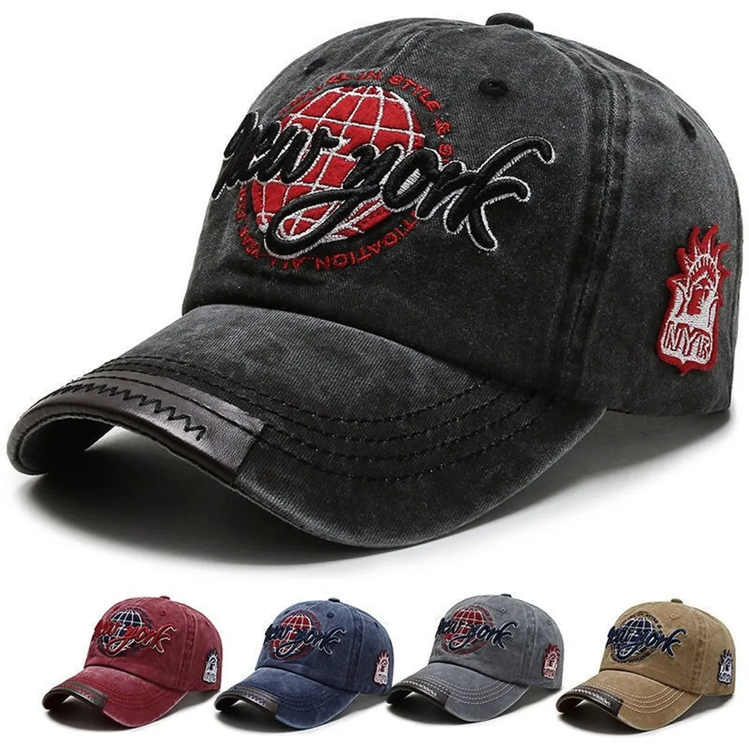 New York Hat Embroidery Baseball Cap Vintage Adjustable Strapback for Men Women