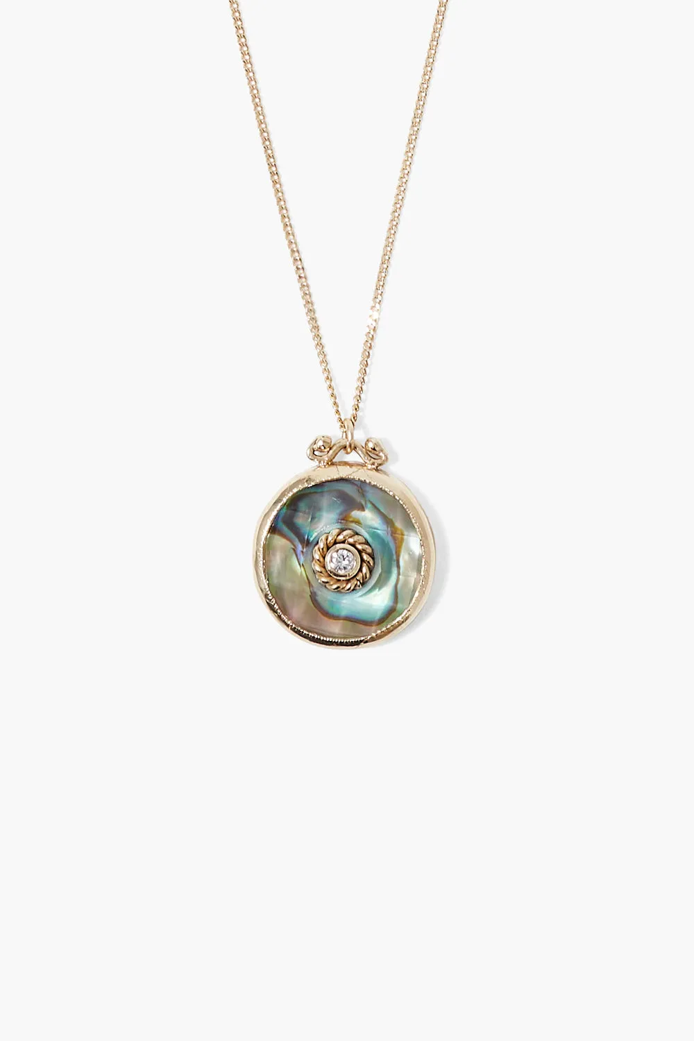 NGF14-15219LQ- 14K Abalone and White Diamond