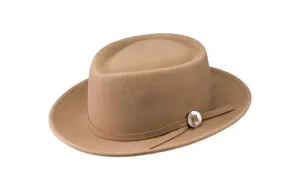NOBLE WOOL FEDORA HAT - CAMEL