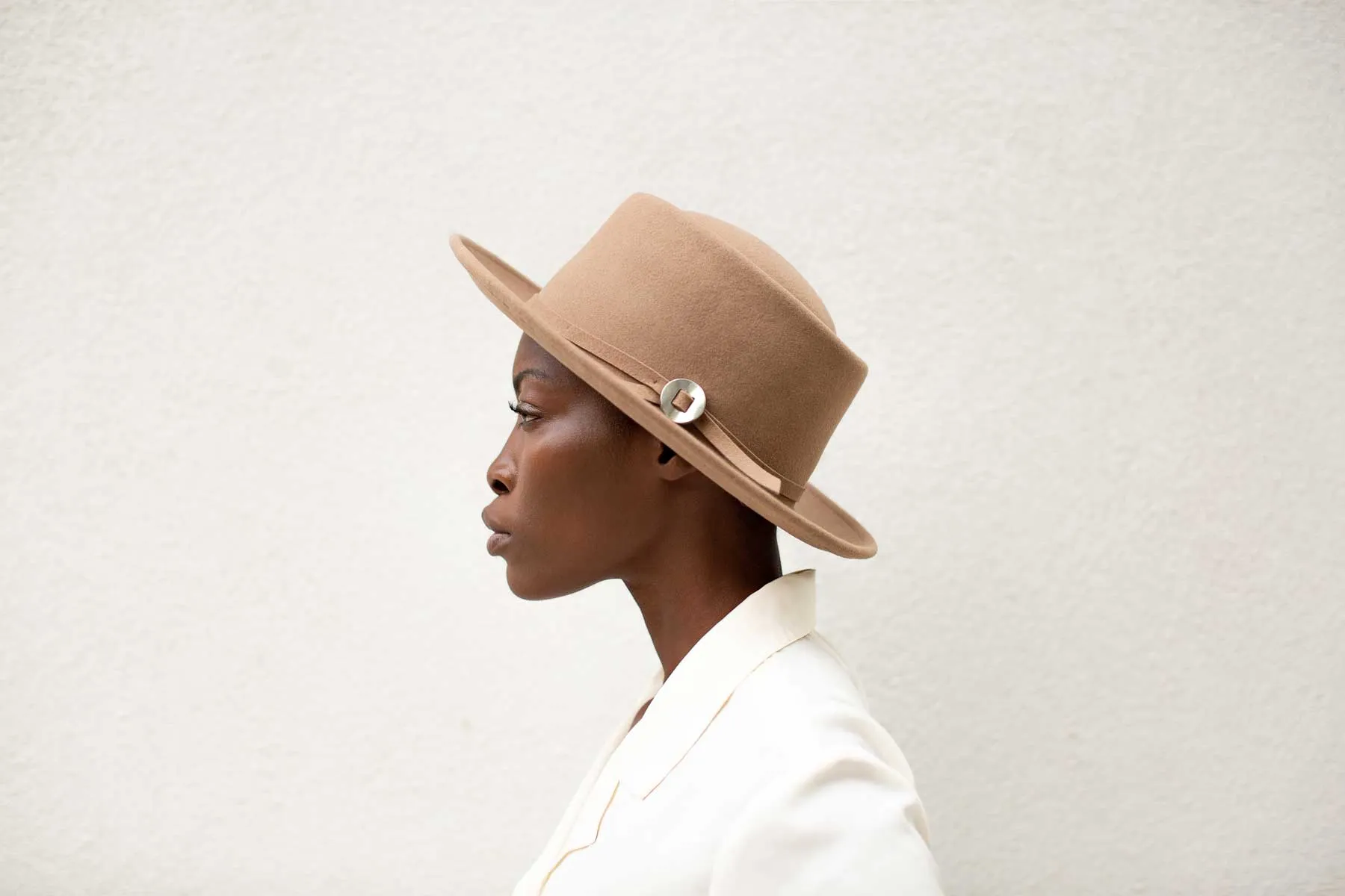 NOBLE WOOL FEDORA HAT - CAMEL
