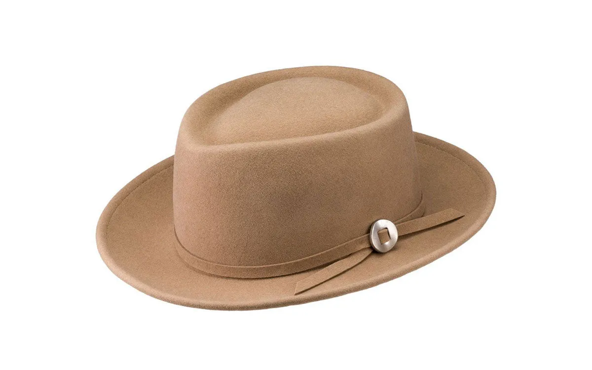 NOBLE WOOL FEDORA HAT - CAMEL