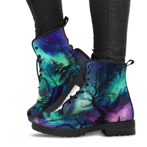 Northern Lights Blue Purple Ankle Boots