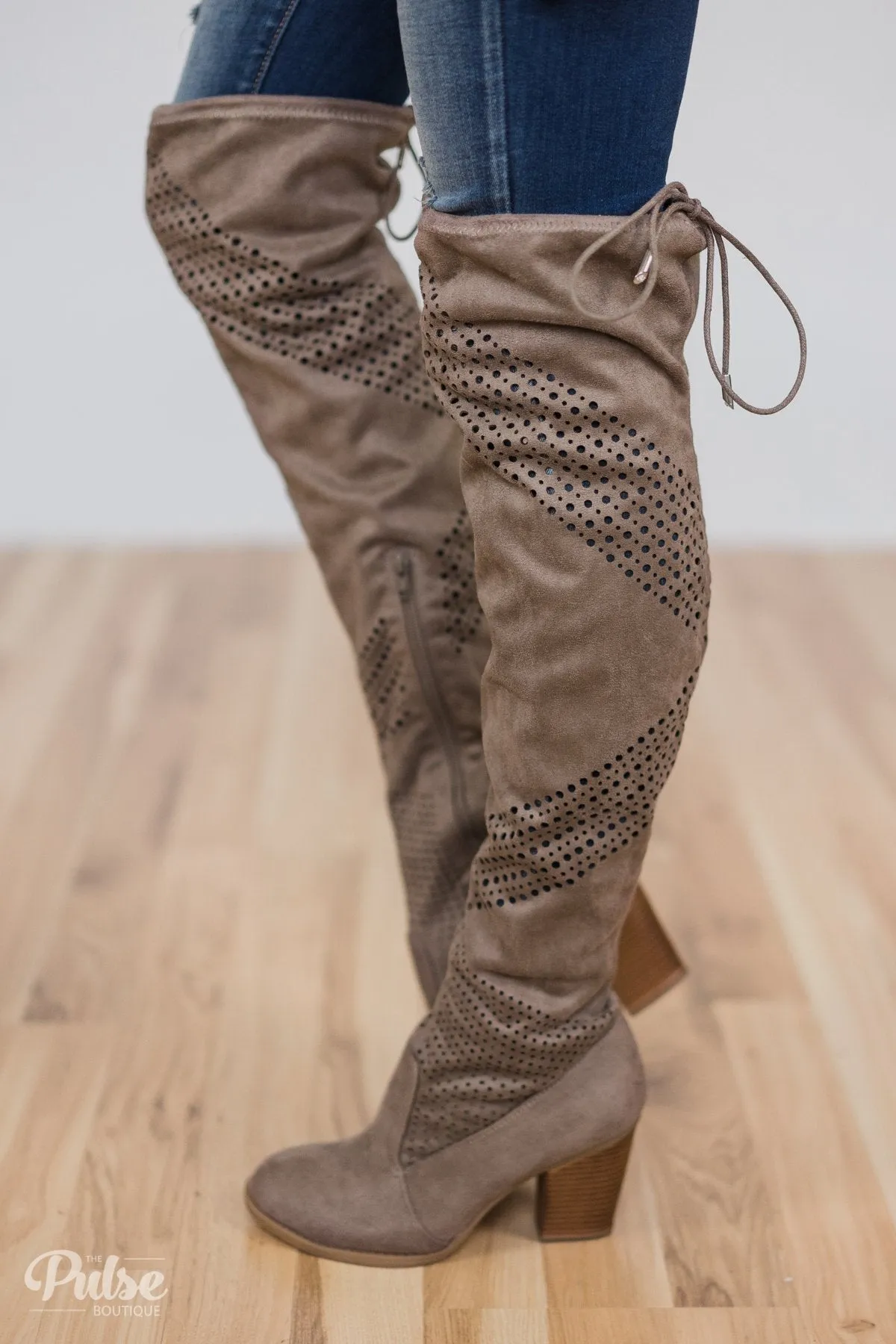 Not Rated Loly Knee-High Boots- Taupe