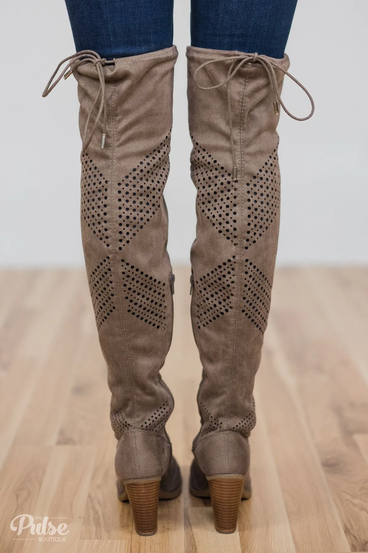 Not Rated Loly Knee-High Boots- Taupe