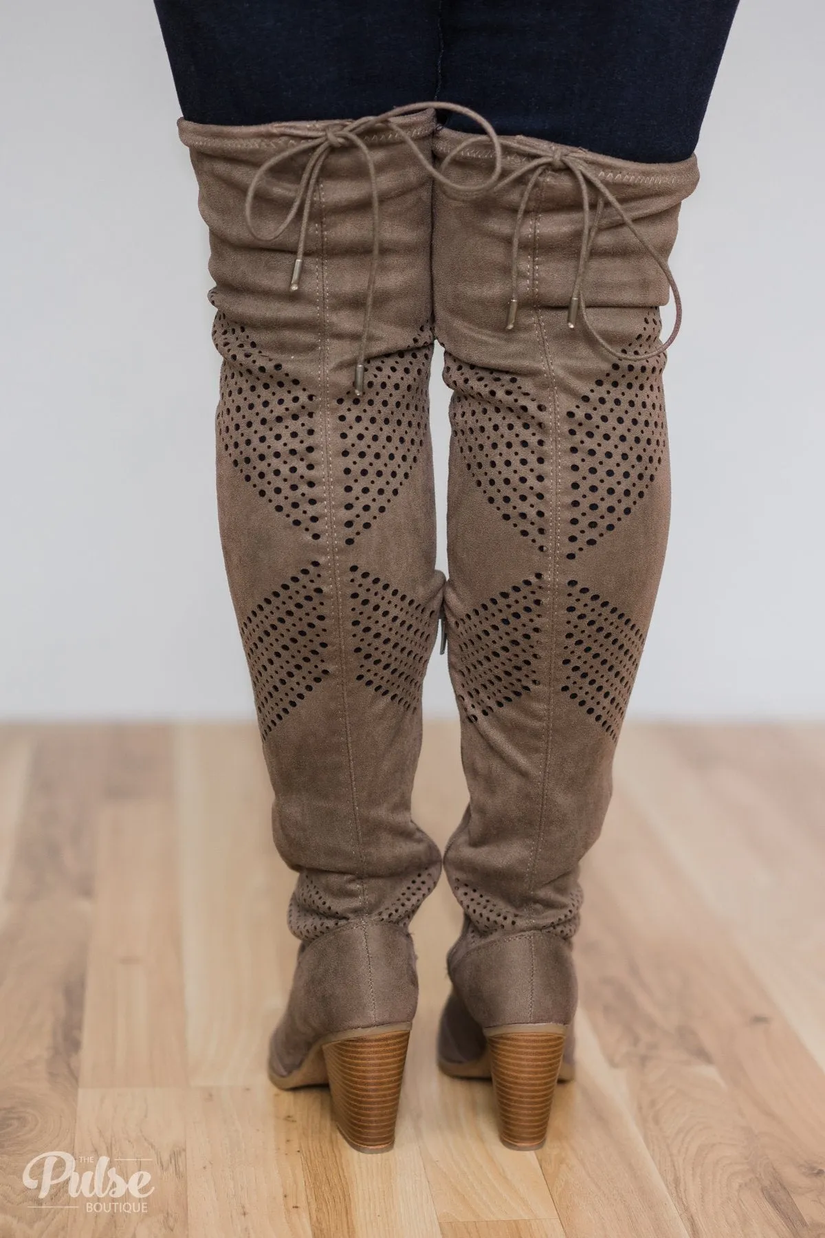 Not Rated Loly Knee-High Boots- Taupe