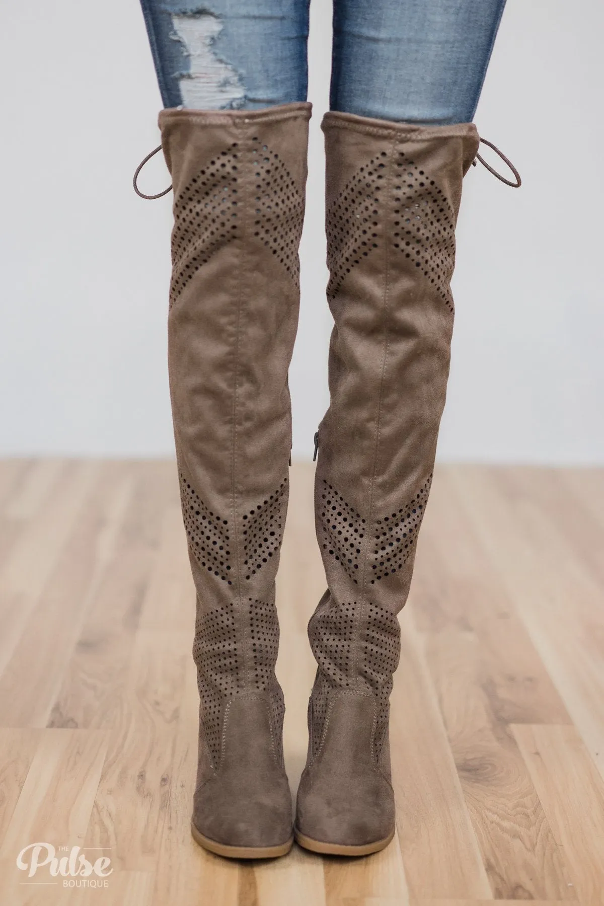 Not Rated Loly Knee-High Boots- Taupe