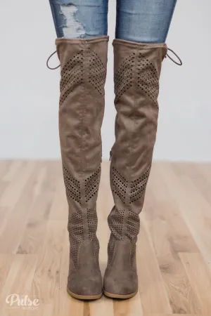 Not Rated Loly Knee-High Boots- Taupe