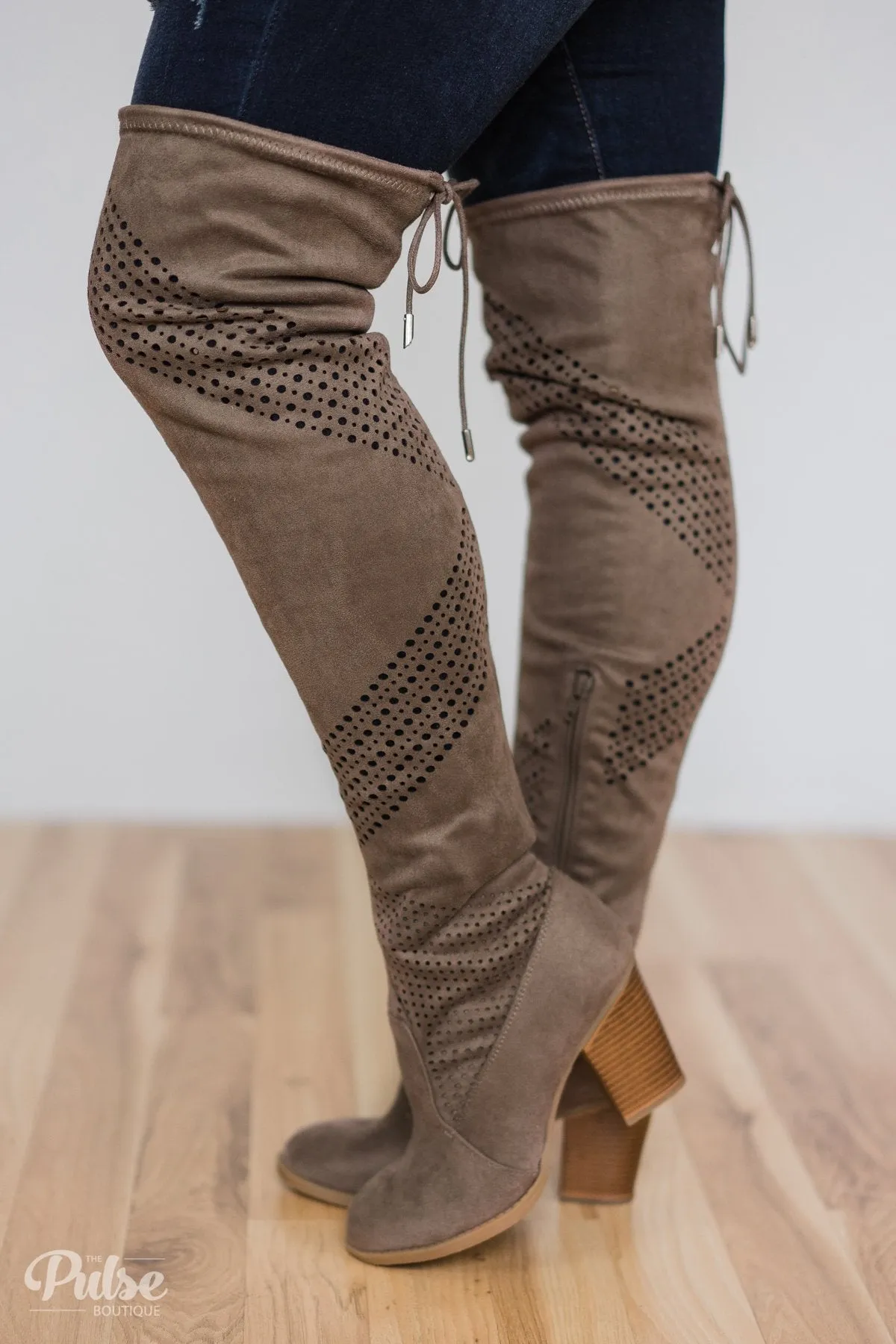 Not Rated Loly Knee-High Boots- Taupe