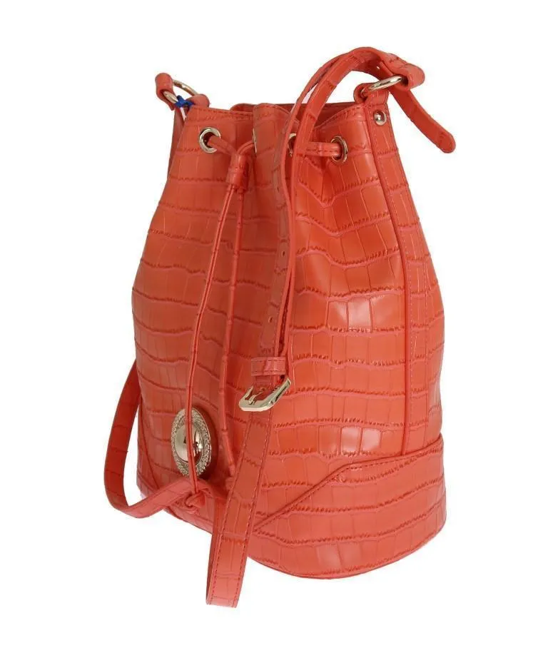 Orange Bucket Satchel Shopping Tote Bag