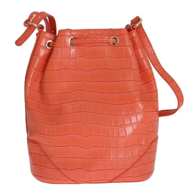 Orange Bucket Satchel Shopping Tote Bag