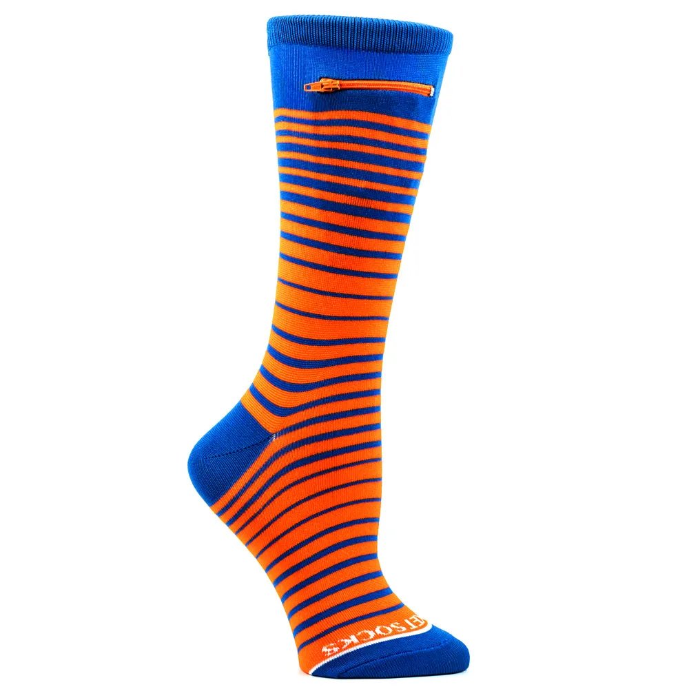 Orange - Royal Blue, Fashion Crew Pocket Socks®