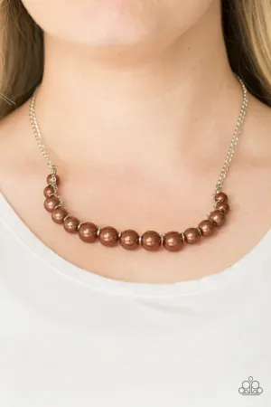 Paparazzi - The Fashion Show Must Go On - Brown Pearl Necklace
