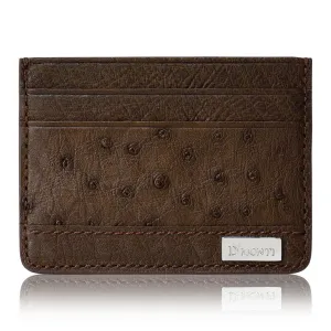 Paris Brown - Women Exotic Ostrich Leather Card Holder Slim Wallet