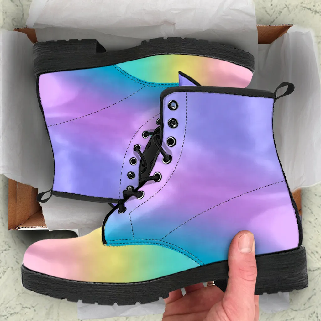 Pastel Rainbow Vegan Boots