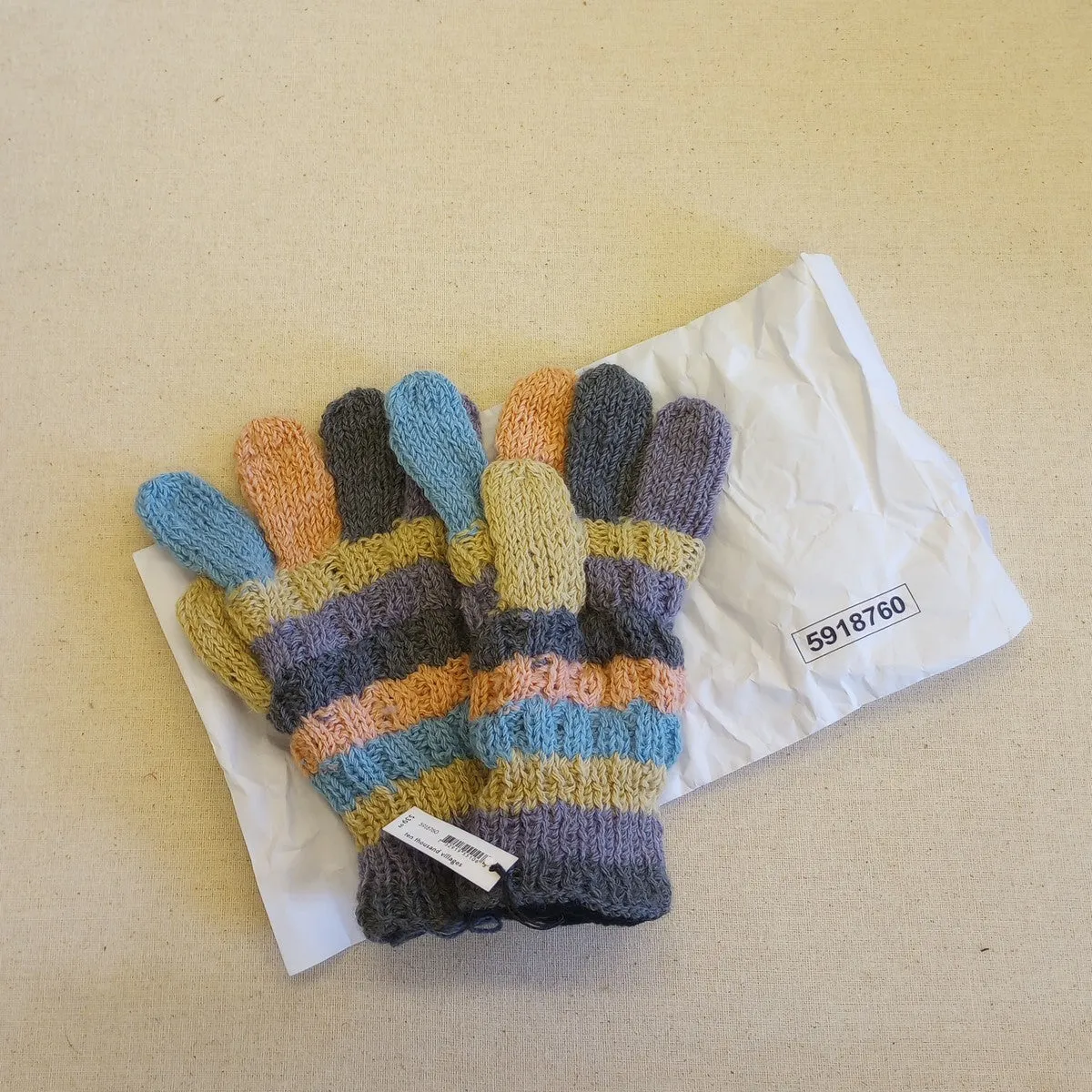 Pastel Stripes Wool Gloves