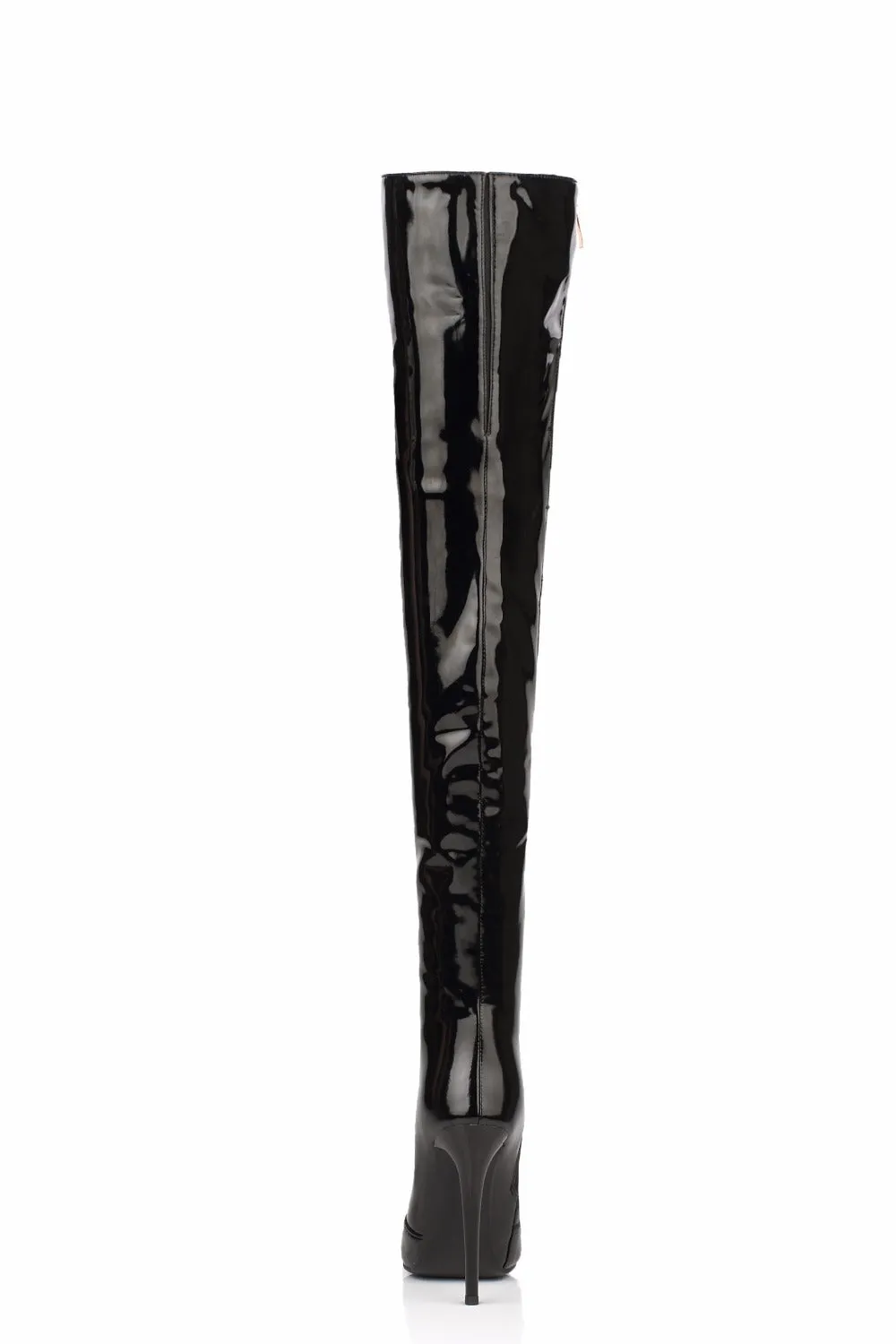 Patent Leather Over the Knee Boots - Red or Black