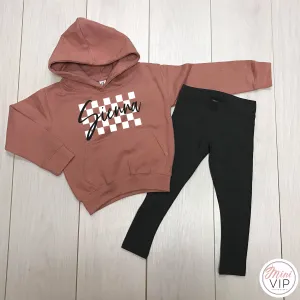 Personalised Checkered Hoodie & Leggings Lounge Set