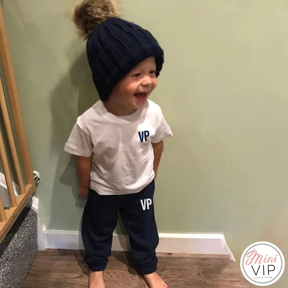 Personalised White/Navy Tracksuit Lounge Set 2