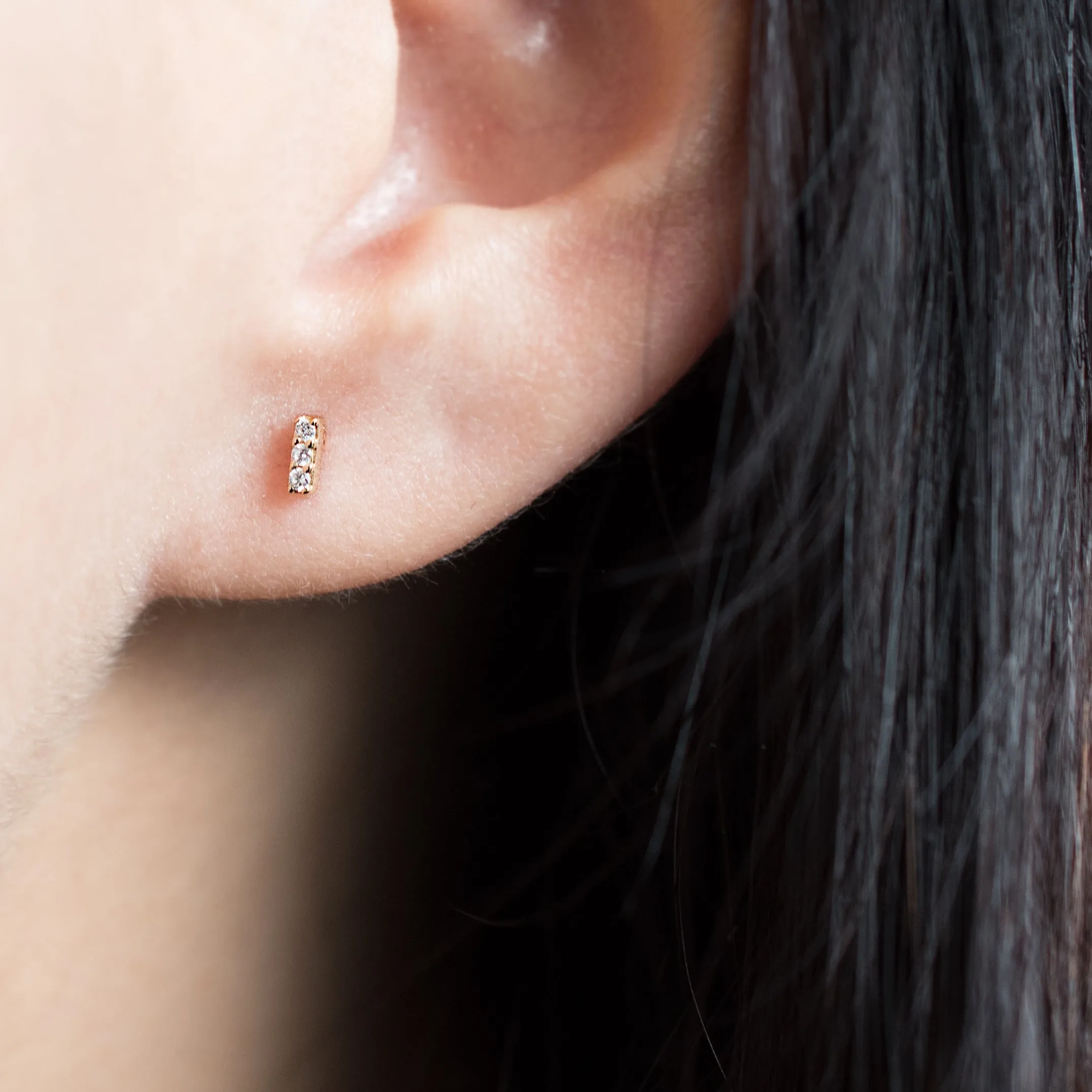 Petite Diamond Bar Earrings