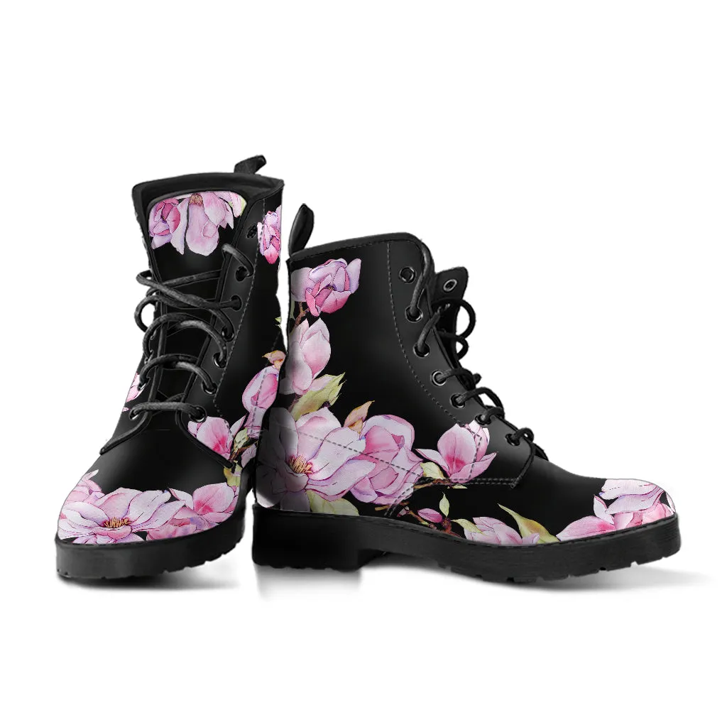 Pink Magnolias Floral Ankle Boots