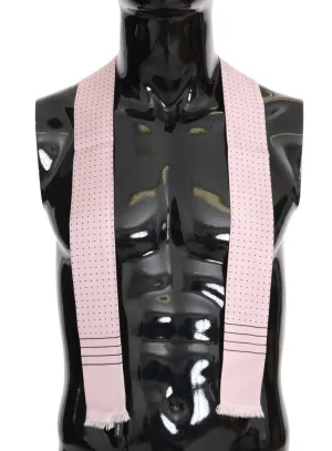 Pink Polka Dotted Silk Scarf